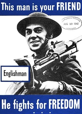 Плакат времен Второй Мировой, с британским солдатом с ПТР Boys