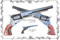 Револьверы Texas Paterson выпуска после 1838 года - с рычагом для заряжания (сверху)