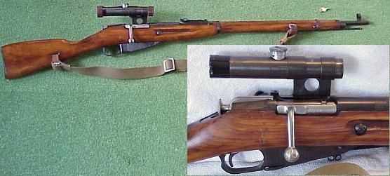 Снайперская винтовка образца 1891-30 года с прицелом ПУ